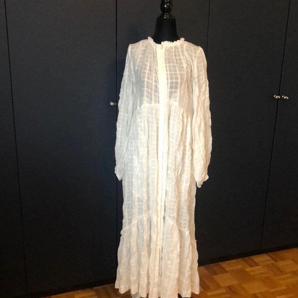 FREE PEOPLE white maxi boho dress size S - Picture 6 of 13
